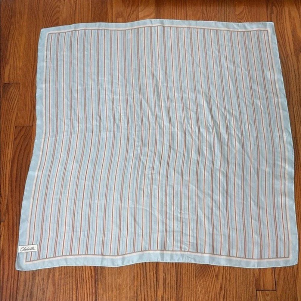Cleobella Light Blue Striped‎ Square Neck Scarf Bandana Accessory